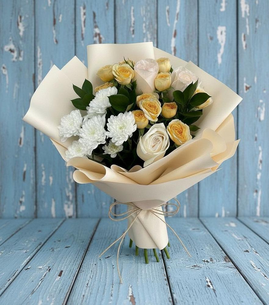 Букет цветов из: Розы и Хризантемы в Селезнево