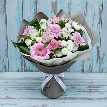 Букет цветов из:  Герберы, Альстромерии и Хризантемы #REPLACE_PRED# Селезнево