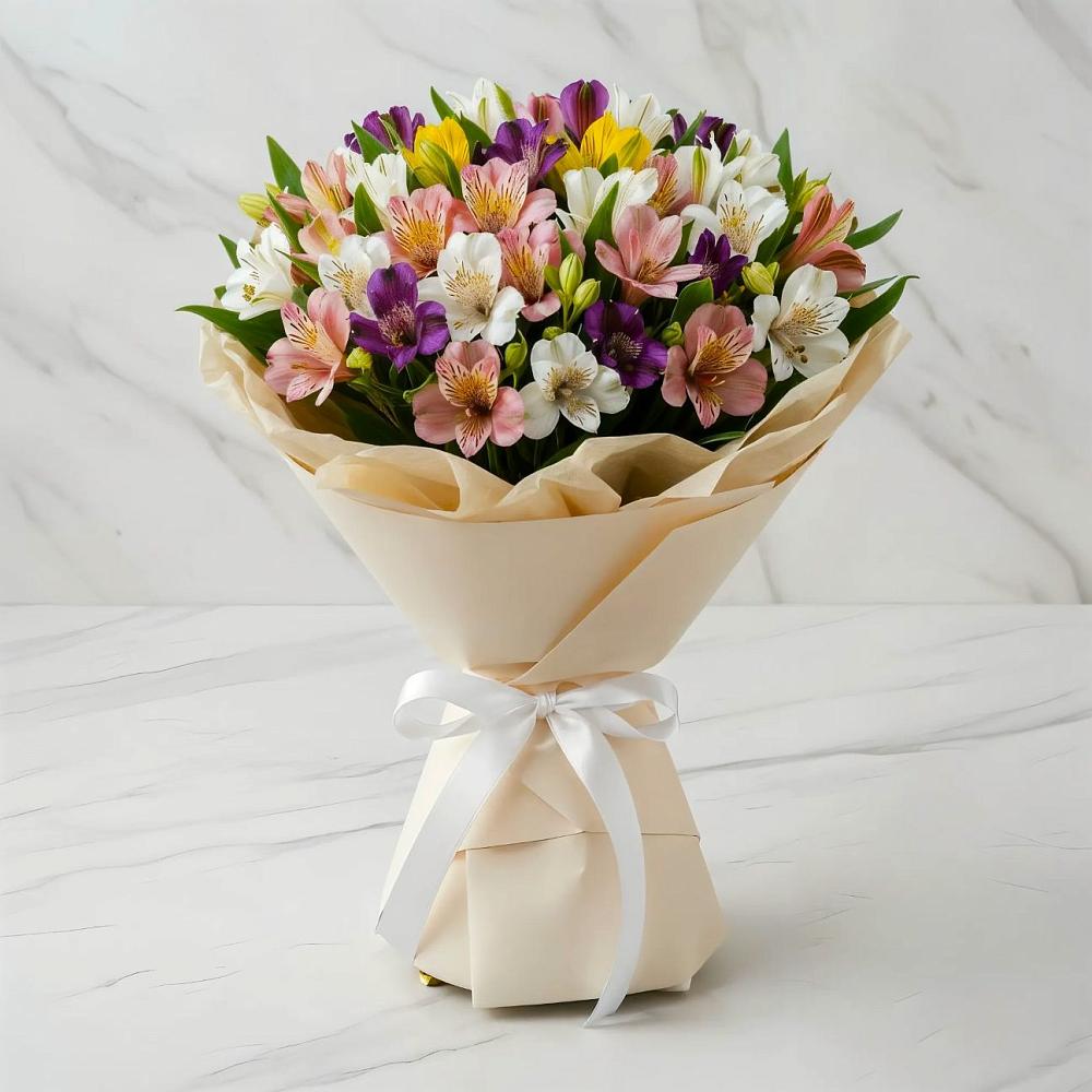 Букет цветов из: Альстромерии в Селезнево