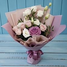 Букет цветов из:  Розы и Лизиантусы #REPLACE_PRED# Селезнево