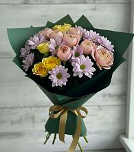 Букет цветов из:  Хризантемы и Розы #REPLACE_PRED# Селезнево