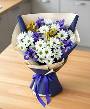 Букет цветов из:  Розы, Ирисы и Хризантемы #REPLACE_PRED# Селезнево