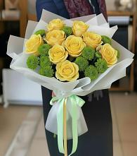 Букет цветов из:  Хризантемы и Розы в Селезнево