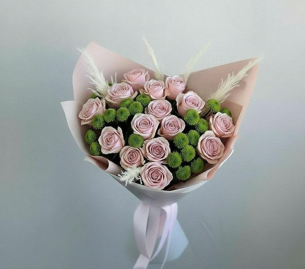 Букет цветов из: Розы и Хризантемы в Селезнево