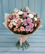 Букет цветов из:  Хризантемы, Розы и Альстромерии #REPLACE_PRED# Селезнево