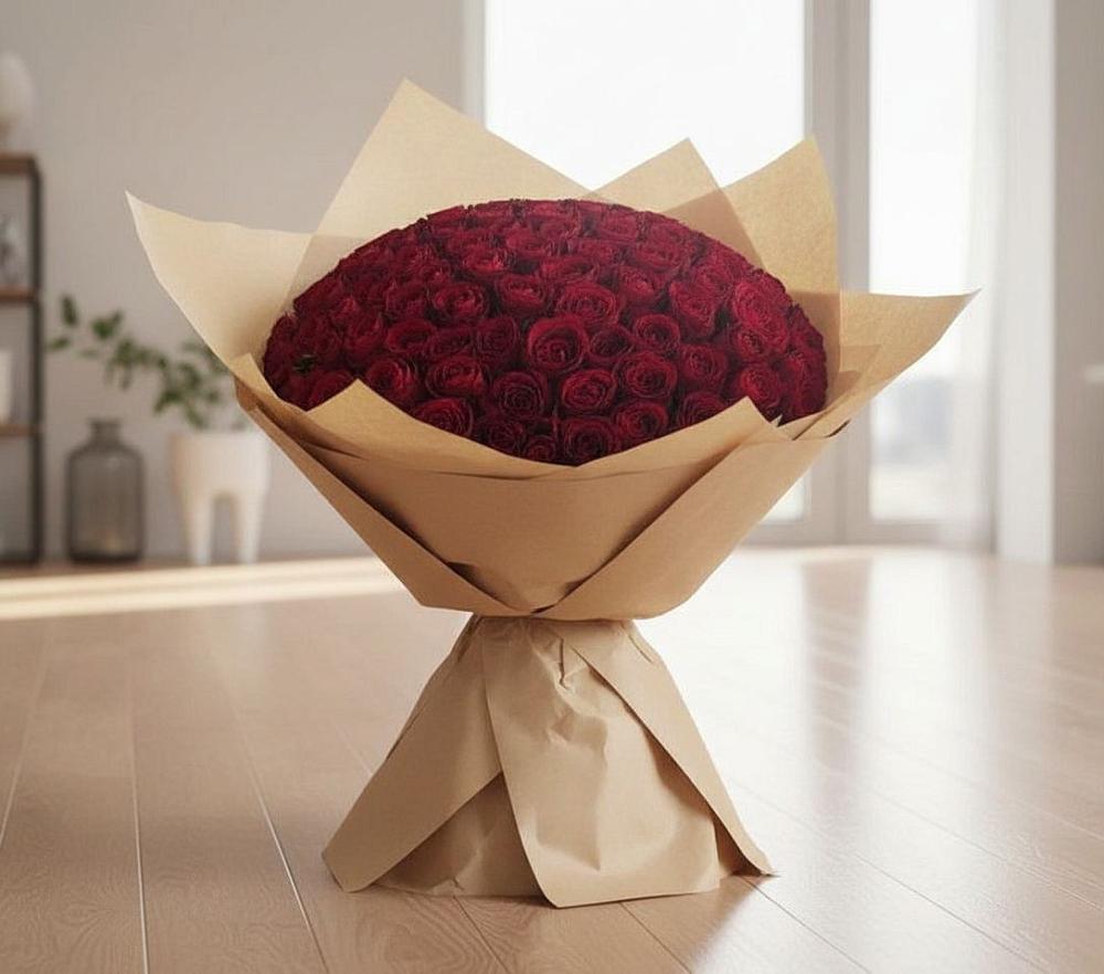 Букет 101 Красная роза в Селезнево