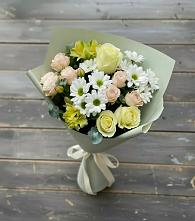Букет цветов из:  Альстромерии, Розы и Хризантемы #REPLACE_PRED# Селезнево
