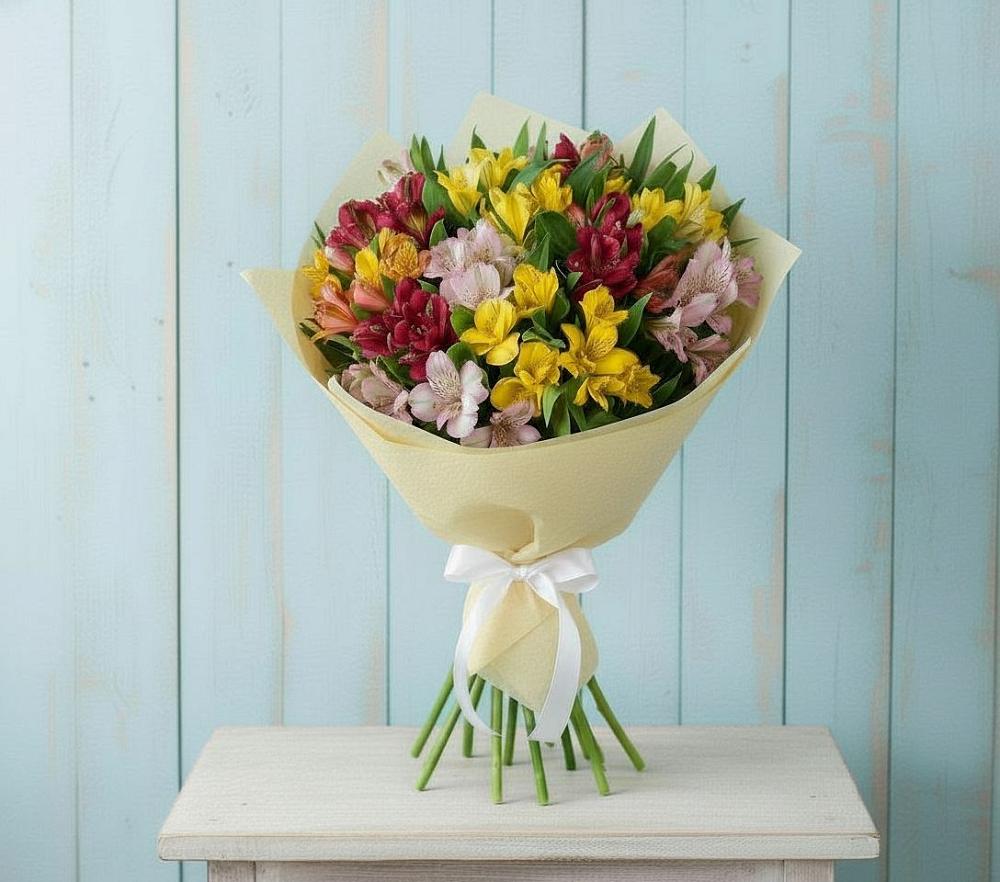 Букет цветов из: Альстромерии в Селезнево