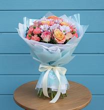 Букет цветов из:  Хризантемы и Розы в Селезнево